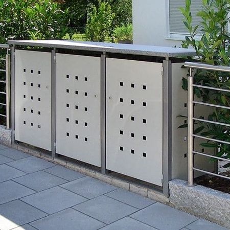 mit Gegentüren, RAL 7035 Lichtgrau, RAL 7040 Fenstergrau, Granitplatte Padang Cristallo